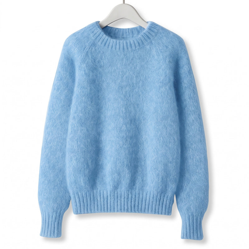 Women's French Style Sweater Crew Neck Stretch Knit Straight Top, product photo 7