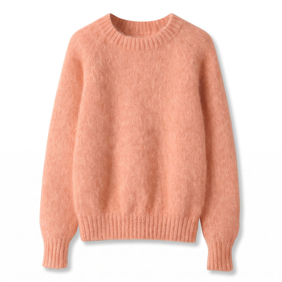Women's French Style Sweater Crew Neck Stretch Knit Straight Top, product photo 8