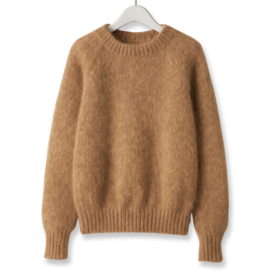 Women's French Style Sweater Crew Neck Stretch Knit Straight Top, product photo 9