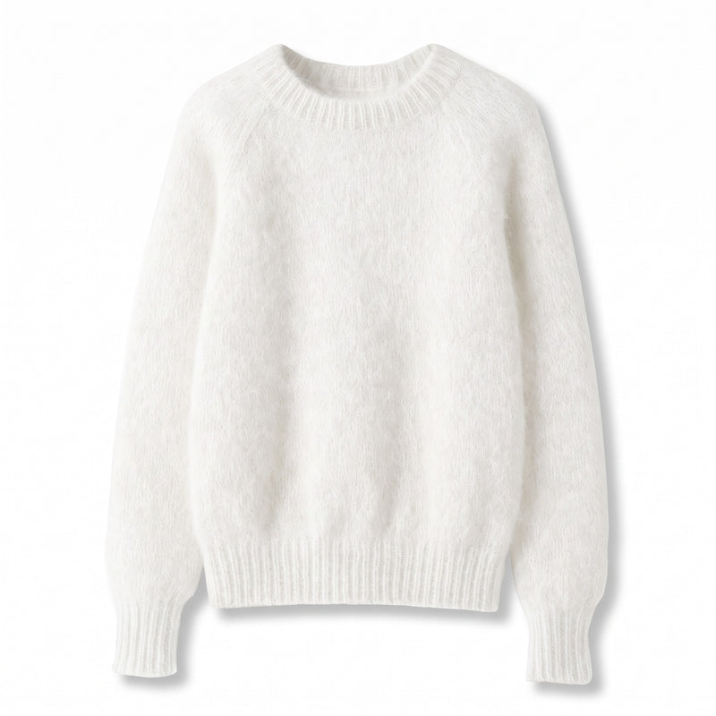 Women's French Style Sweater Crew Neck Stretch Knit Straight Top, product photo 10