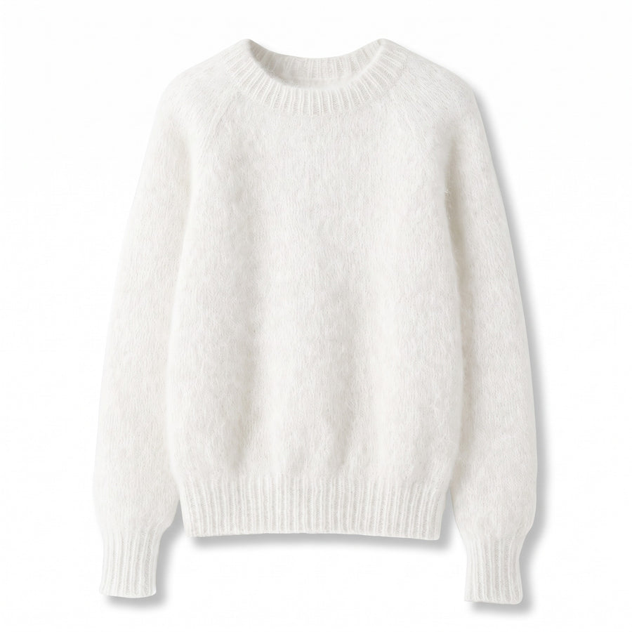 Women's French Style Sweater Crew Neck Stretch Knit Straight Top, product photo 10