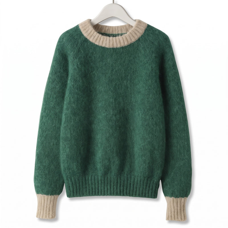 Women's French Style Sweater Crew Neck Stretch Knit Straight Top, product photo 12