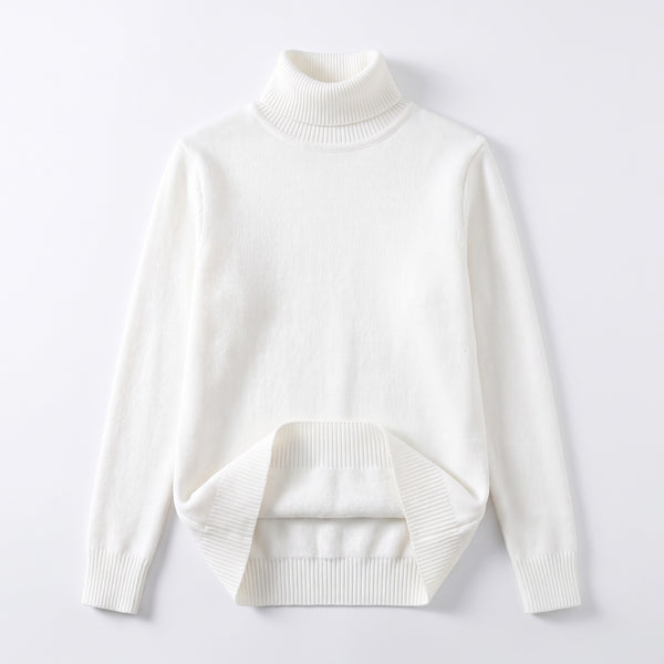 Women's High Neck Sweater Viscose Blend Soft Warm Knit Pullover