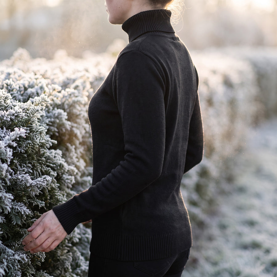 Women's High Neck Sweater Viscose Blend Soft Warm Knit Pullover, product photo 3