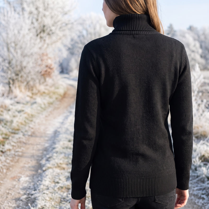 Women's High Neck Sweater Viscose Blend Soft Warm Knit Pullover, product photo 5