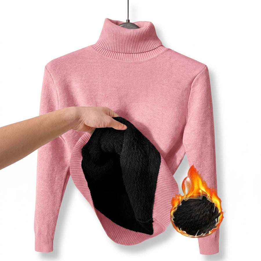 Women's High Neck Sweater Viscose Blend Soft Warm Knit Pullover, product photo 6