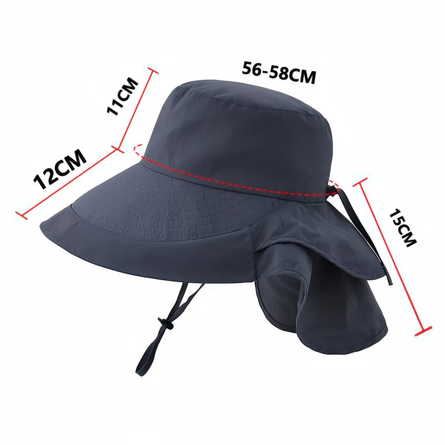 Women's Hiking Sun Hat Wide Brim Neck Protection Cap – product view 5 | Great Lakes Outdoor