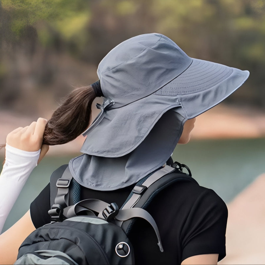 Women's Hiking Sun Hat Wide Brim Neck Protection Cap – product view 6 | Great Lakes Outdoor