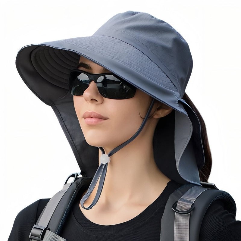 Women's Hiking Sun Hat Wide Brim Neck Protection Cap – product view 11 | Great Lakes Outdoor