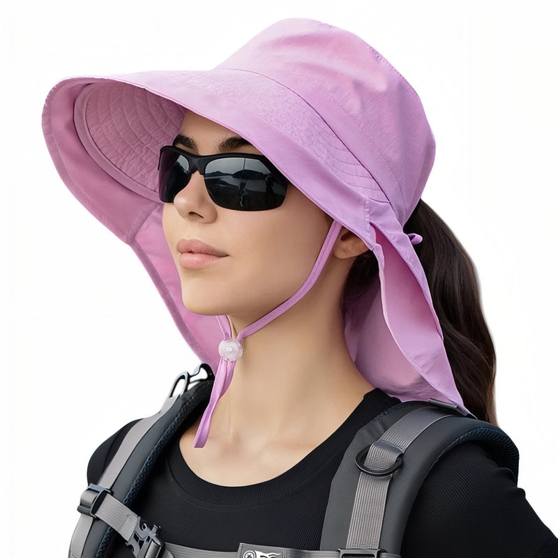 Women's Hiking Sun Hat Wide Brim Neck Protection Cap – product view 12 | Great Lakes Outdoor