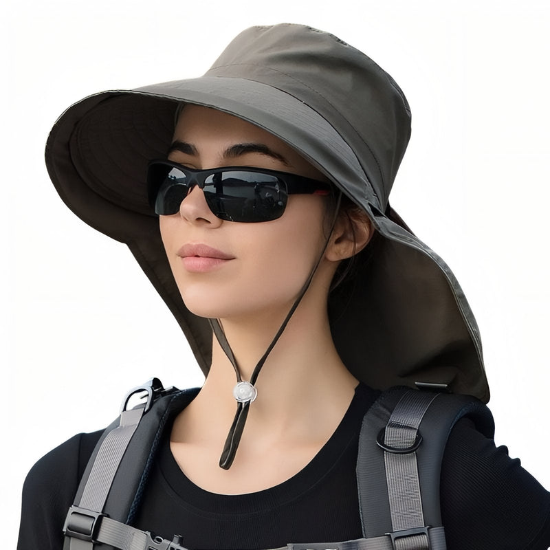 Women's Hiking Sun Hat Wide Brim Neck Protection Cap – product view 13 | Great Lakes Outdoor