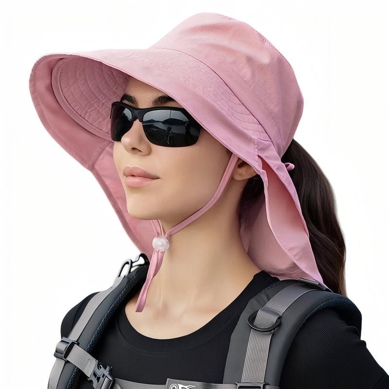 Women's Hiking Sun Hat Wide Brim Neck Protection Cap – product view 14 | Great Lakes Outdoor