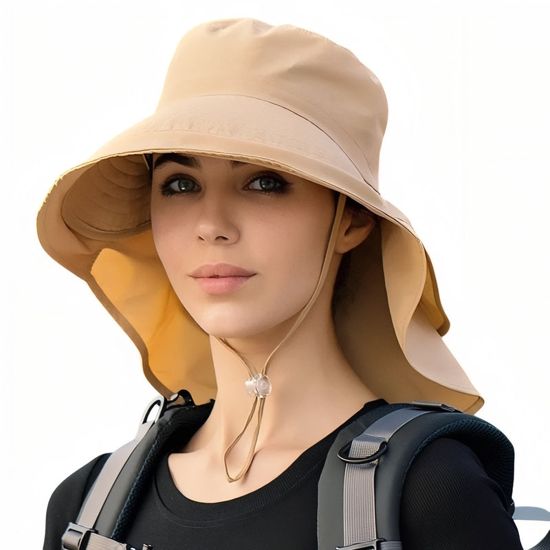Women's Hiking Sun Hat Wide Brim Neck Protection Cap – product view 15 | Great Lakes Outdoor