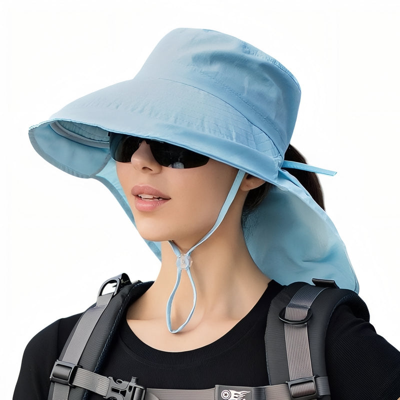 Women's Hiking Sun Hat Wide Brim Neck Protection Cap – product view 19 | Great Lakes Outdoor