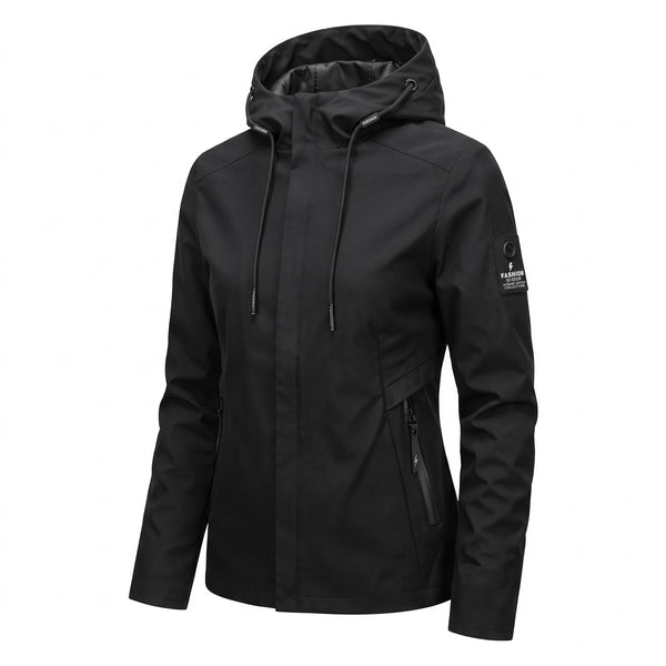 Women's Hooded Windbreaker Geometric Print Loose Breathable