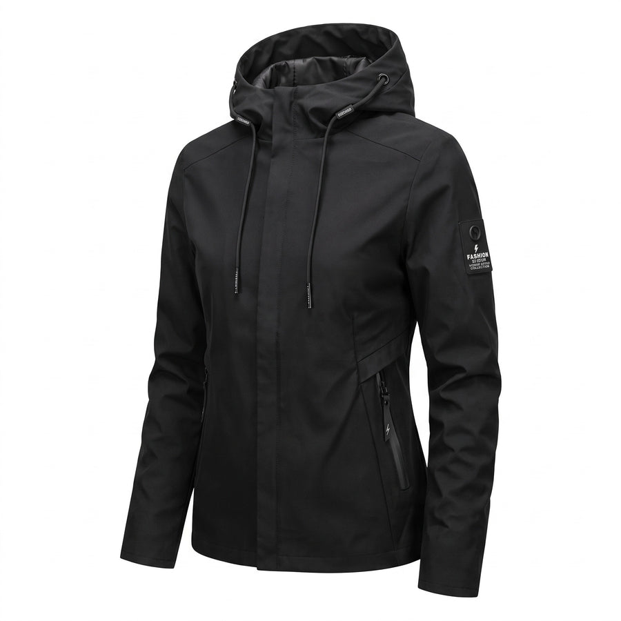 Women's Hooded Windbreaker Geometric Print Loose Breathable, product photo 1
