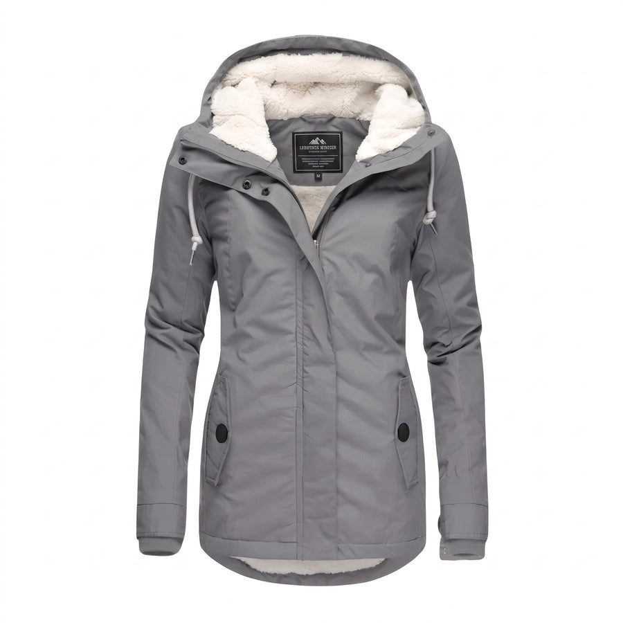 Women's Hooded Winter Parka Sherpa Lined Hood Adjustable Warm Coat, product photo 6