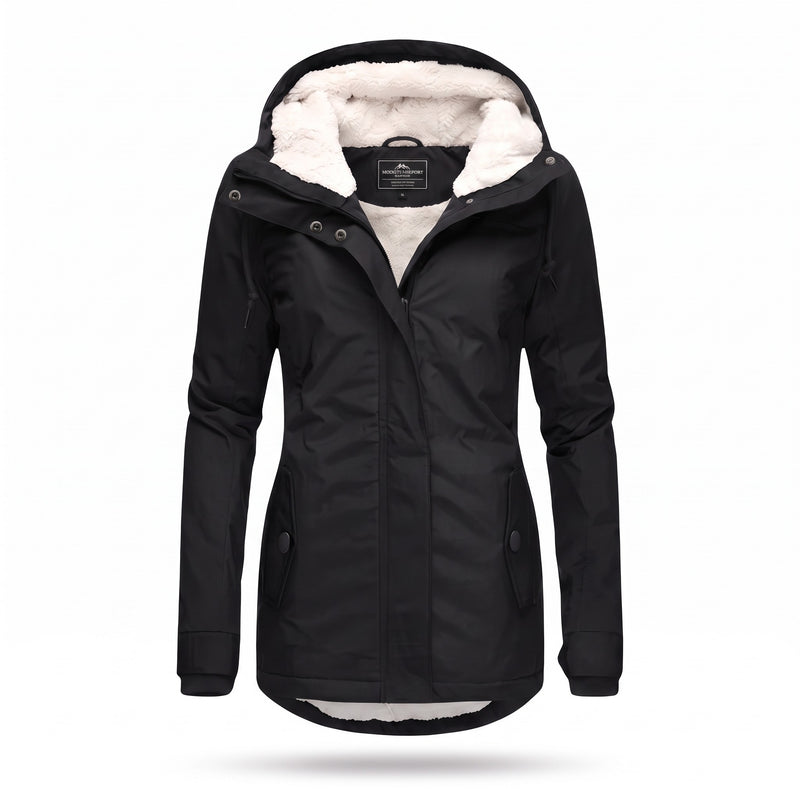 Women's Hooded Winter Parka Sherpa Lined Hood Adjustable Warm Coat, product photo 7