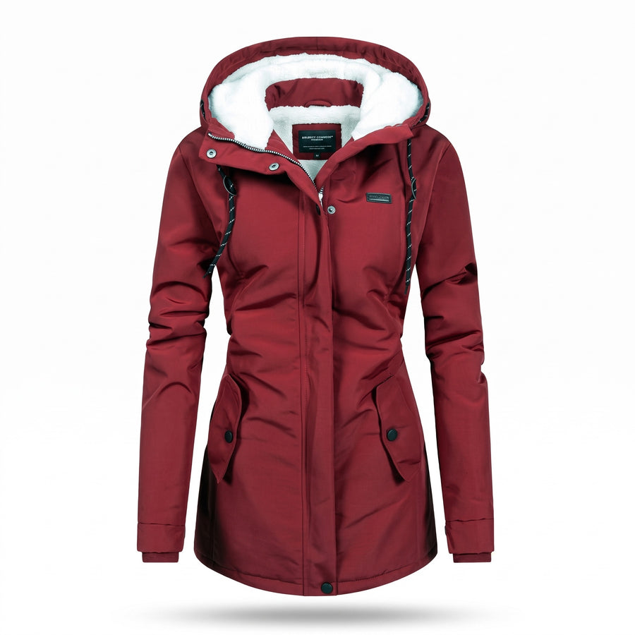 Women's Hooded Winter Parka Sherpa Lined Hood Adjustable Warm Coat, product photo 10