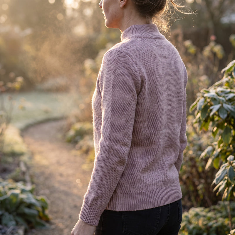 Women's Knit Sweater Fleece Lined Collar Crew Neck Warm Pullover, product photo 3