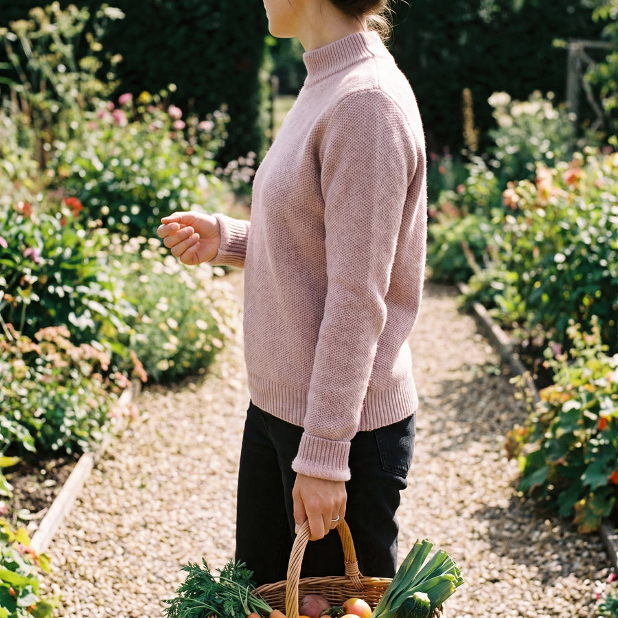 Women's Knit Sweater Fleece Lined Collar Crew Neck Warm Pullover, product photo 5