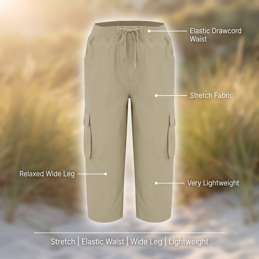 Women’s Lightweight Hiking Pants Stretch Elastic Waist Wide Leg, product photo 2