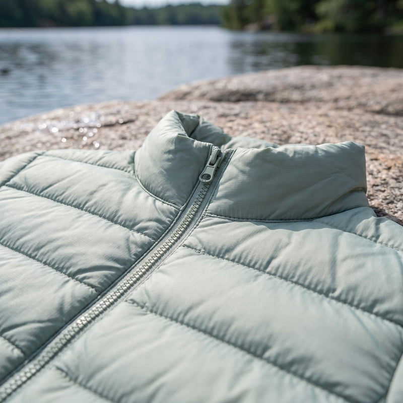 Women's Lightweight Quilted Puffer Jacket Stand Collar Slim Fit Coat, product photo 4