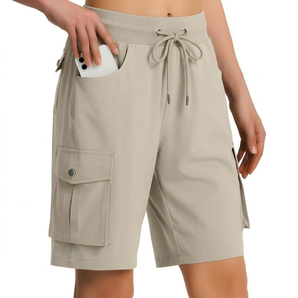Women's Long Hiking Shorts Quick Dry Breathable Cargo Trail Shorts