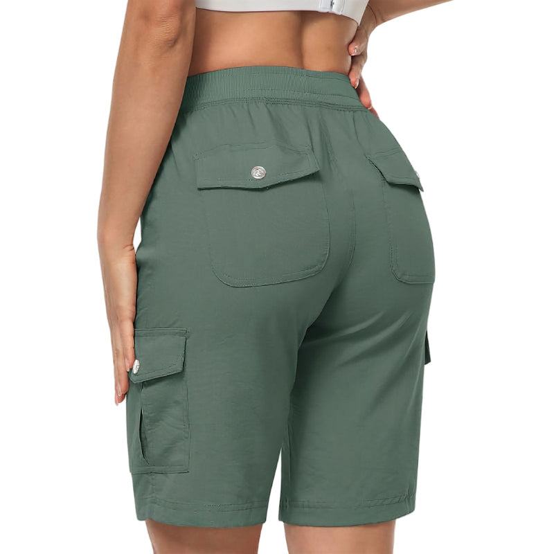 Women's Long Hiking Shorts Quick Dry Breathable Cargo Trail Shorts – product view 6 | Great Lakes Outdoor
