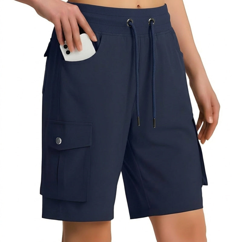 Women's Long Hiking Shorts Quick Dry Breathable Cargo Trail Shorts – product view 9 | Great Lakes Outdoor