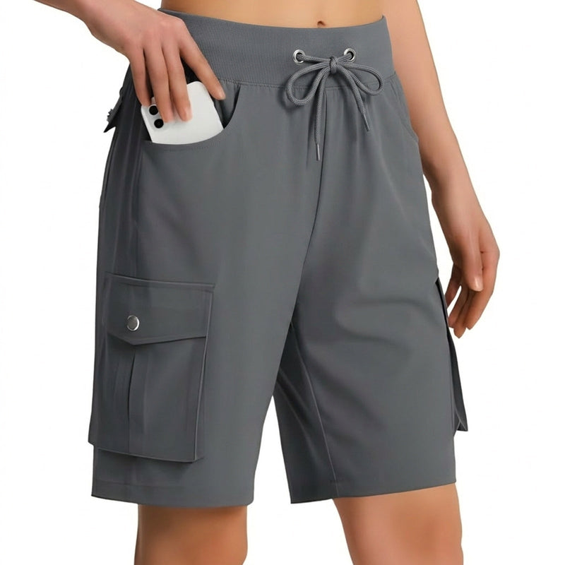 Women's Long Hiking Shorts Quick Dry Breathable Cargo Trail Shorts – product view 10 | Great Lakes Outdoor