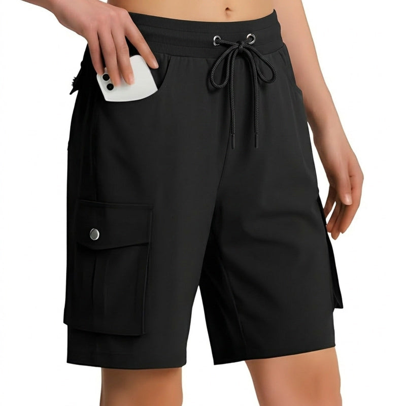 Women's Long Hiking Shorts Quick Dry Breathable Cargo Trail Shorts – product view 11 | Great Lakes Outdoor