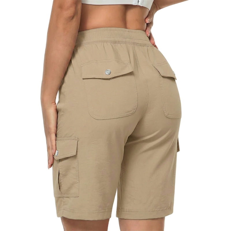 Women's Long Hiking Shorts Quick Dry Breathable Cargo Trail Shorts – product view 14 | Great Lakes Outdoor