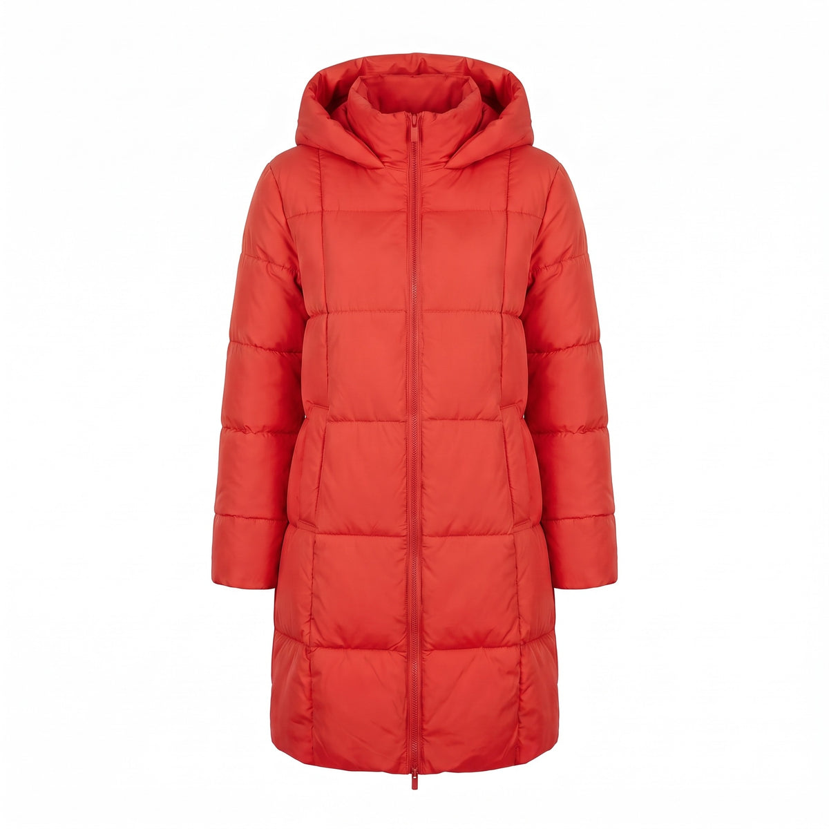Women's Long Puffer Coat Hooded Quilted Knee Length Winter Jacket, product photo 1