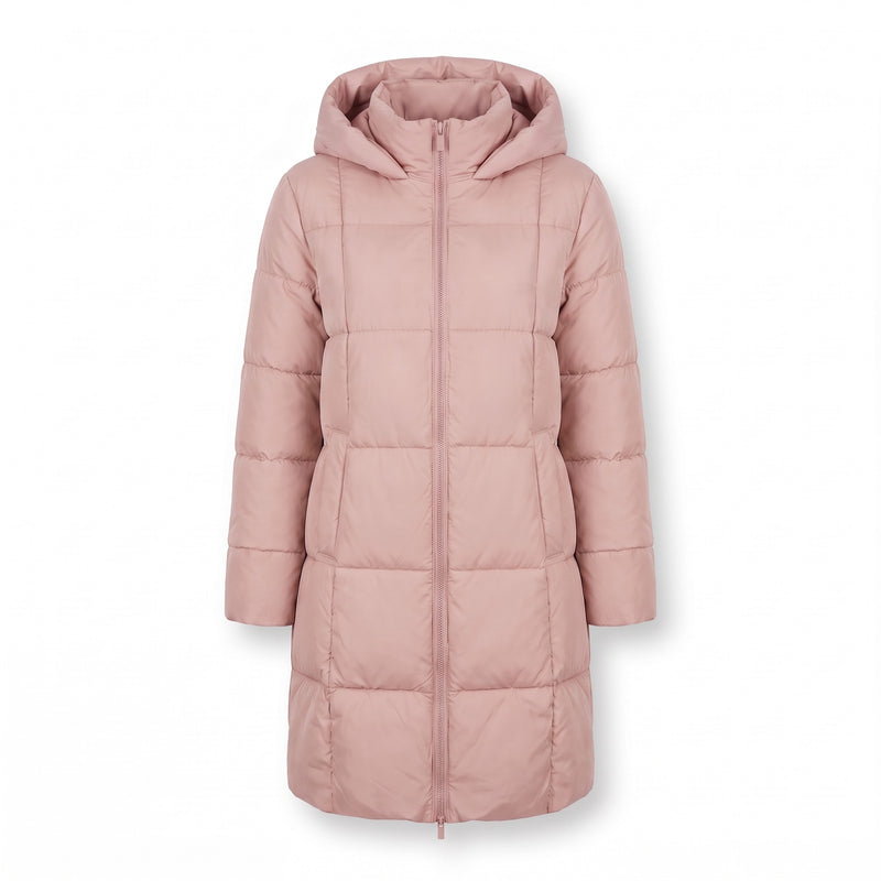 Women's Long Puffer Coat Hooded Quilted Knee Length Winter Jacket, product photo 9