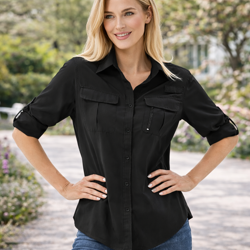 Women's Long-Sleeve Breathable Hiking Shirt Sun Protection Trail Top – product view 3 | Great Lakes Outdoor