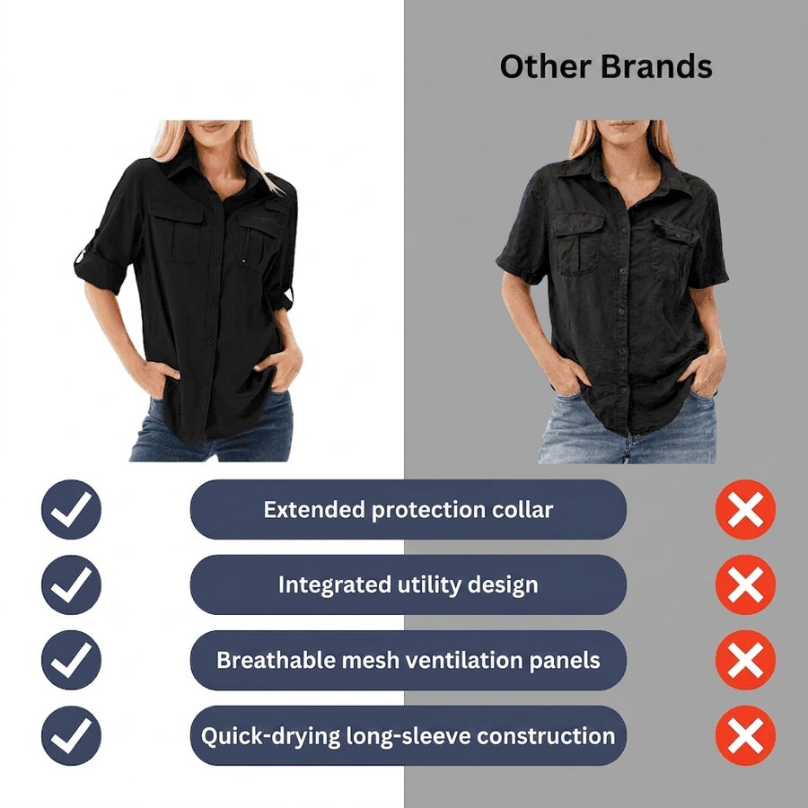 Women's Long-Sleeve Breathable Hiking Shirt Sun Protection Trail Top – product view 4 | Great Lakes Outdoor