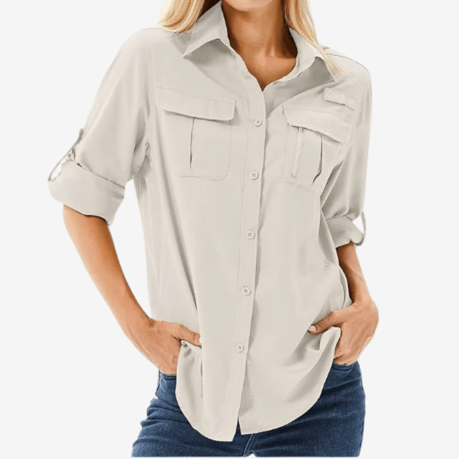 Women's Long-Sleeve Breathable Hiking Shirt Sun Protection Trail Top – product view 9 | Great Lakes Outdoor