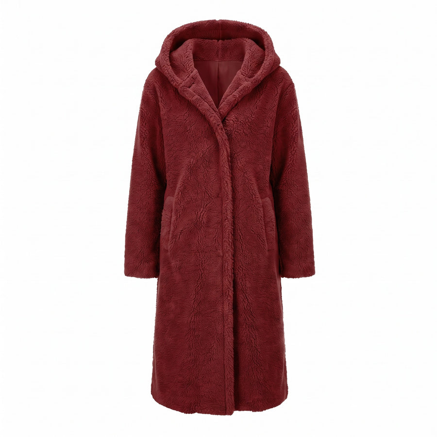 Women's Long Teddy Coat Hooded Oversized Sherpa Overcoat Pockets, product photo 11
