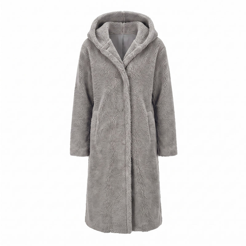 Women's Long Teddy Coat Hooded Oversized Sherpa Overcoat Pockets, product photo 12