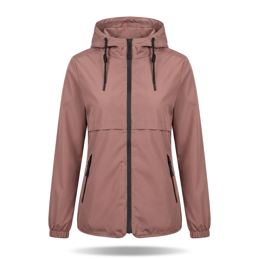 Women's Long Windbreaker Hooded Wind and Light Rain Protection, product photo 1
