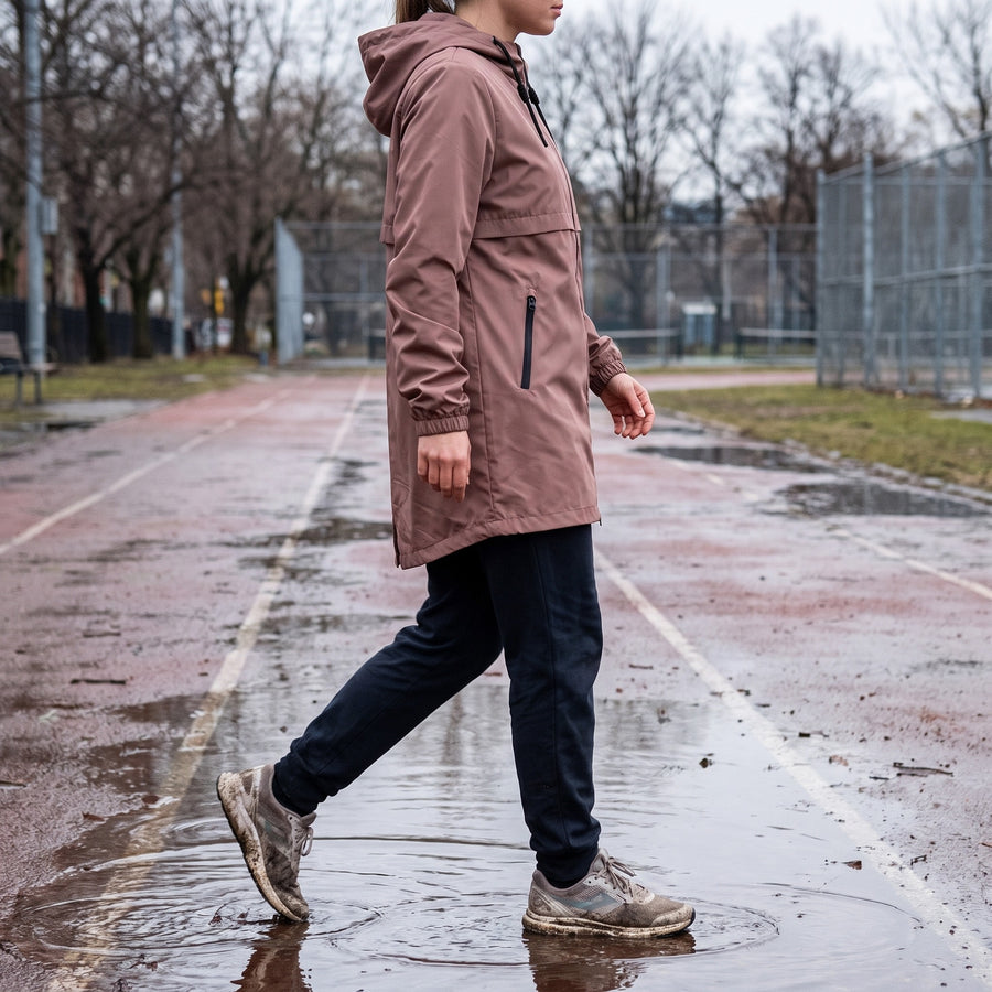 Women's Long Windbreaker Hooded Wind and Light Rain Protection, product photo 5