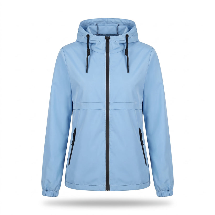 Women's Long Windbreaker Hooded Wind and Light Rain Protection, product photo 6