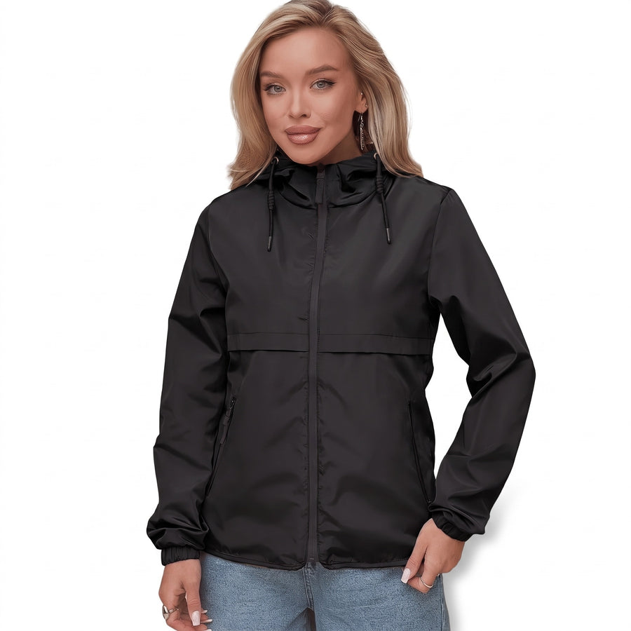 Women's Long Windbreaker Hooded Wind and Light Rain Protection, product photo 7