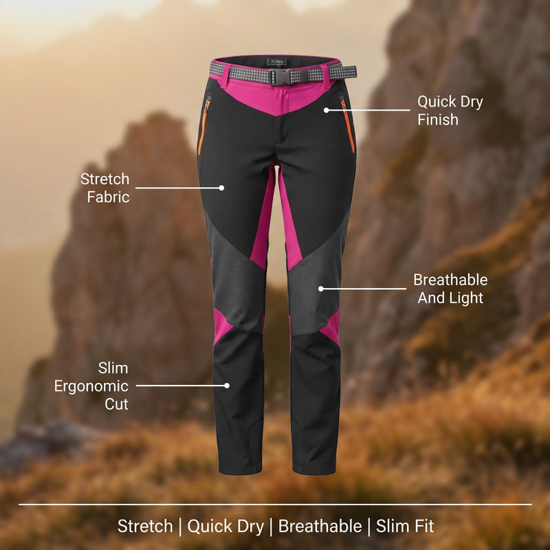 Women’s Mountain Hiking Pants Lightweight Stretch Quick Dry Trekking, product photo 2