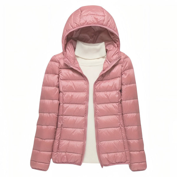 Women's Packable Down Hiking Jacket Lightweight Hooded Outdoor Coat