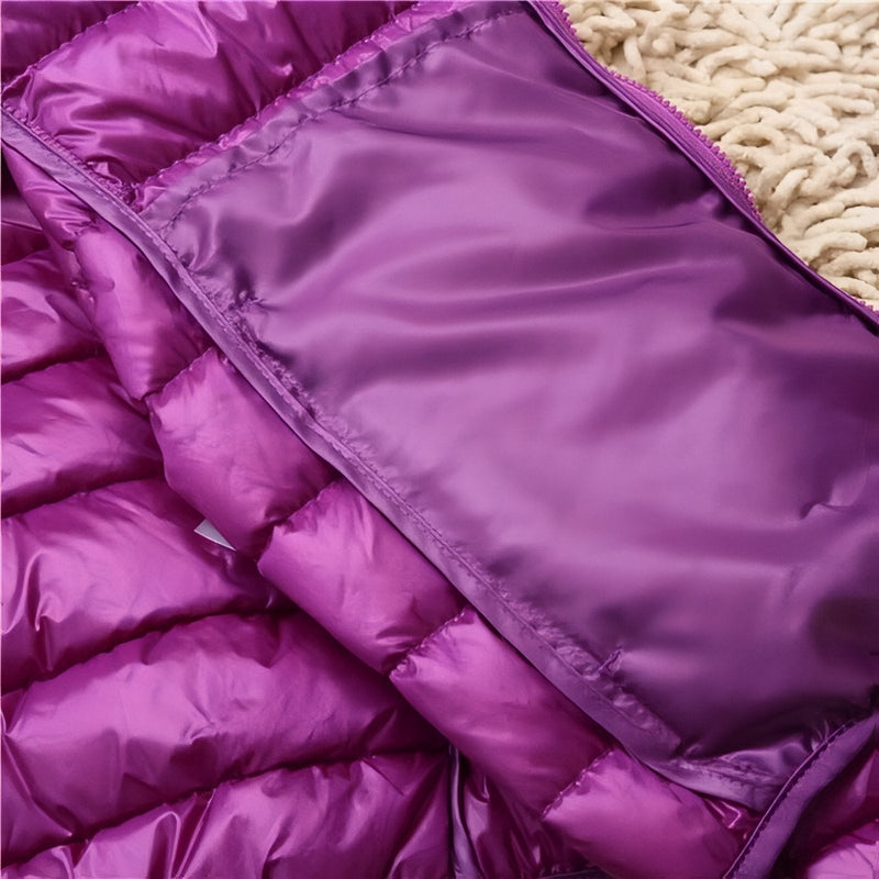 Women's Packable Down Hiking Jacket Lightweight Hooded Outdoor Coat – product view 10 | Great Lakes Outdoor