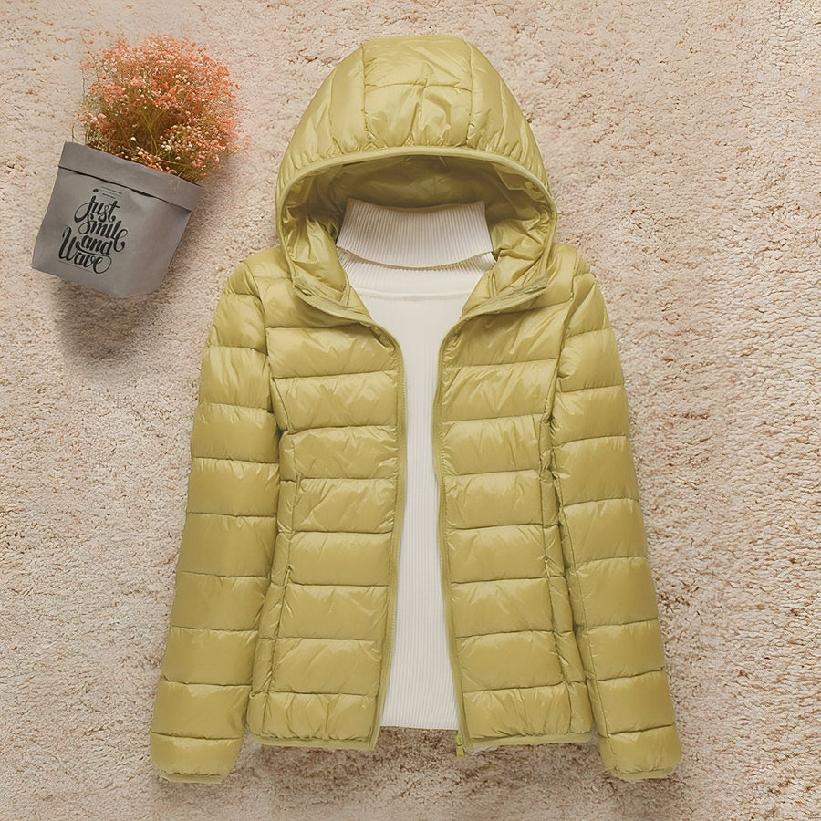 Women's Packable Down Hiking Jacket Lightweight Hooded Outdoor Coat – product view 16 | Great Lakes Outdoor