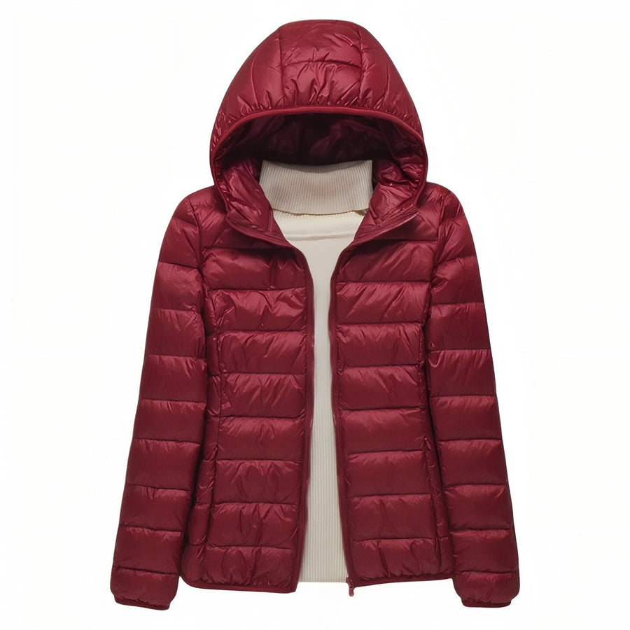 Women's Packable Down Hiking Jacket Lightweight Hooded Outdoor Coat – product view 23 | Great Lakes Outdoor
