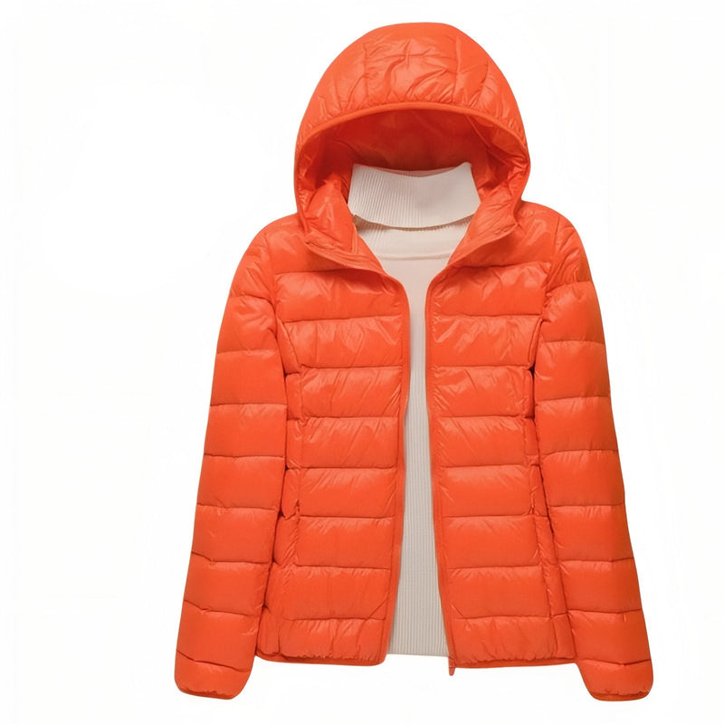Women's Packable Down Hiking Jacket Lightweight Hooded Outdoor Coat – product view 27 | Great Lakes Outdoor